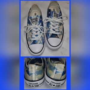 Converse Blue and White Tie-Dye Sneakers Men Size 5
